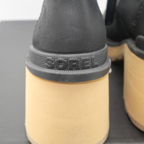 NEW Sorel Hi-Line Heel Lace Boots Women's 6.5 Waterproof Booties Black - Picture 6 of 12